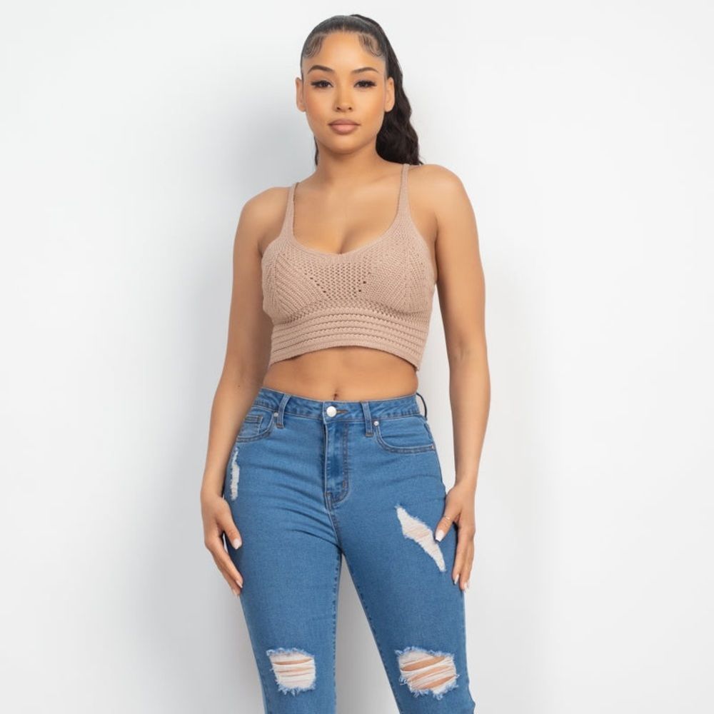 Knitted Cami Sweater Tank Top